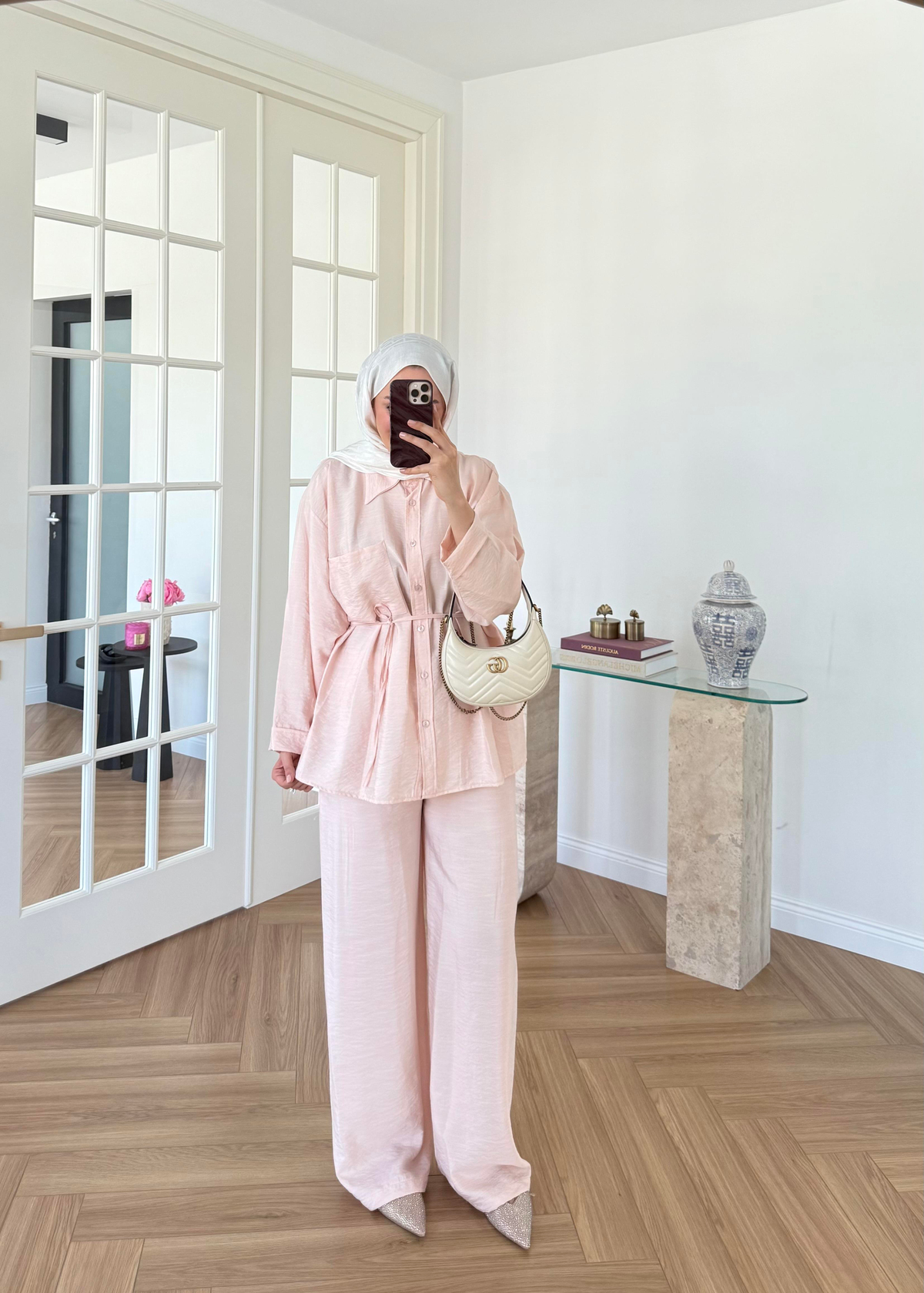 Gömlekli Takım Toz Pembe