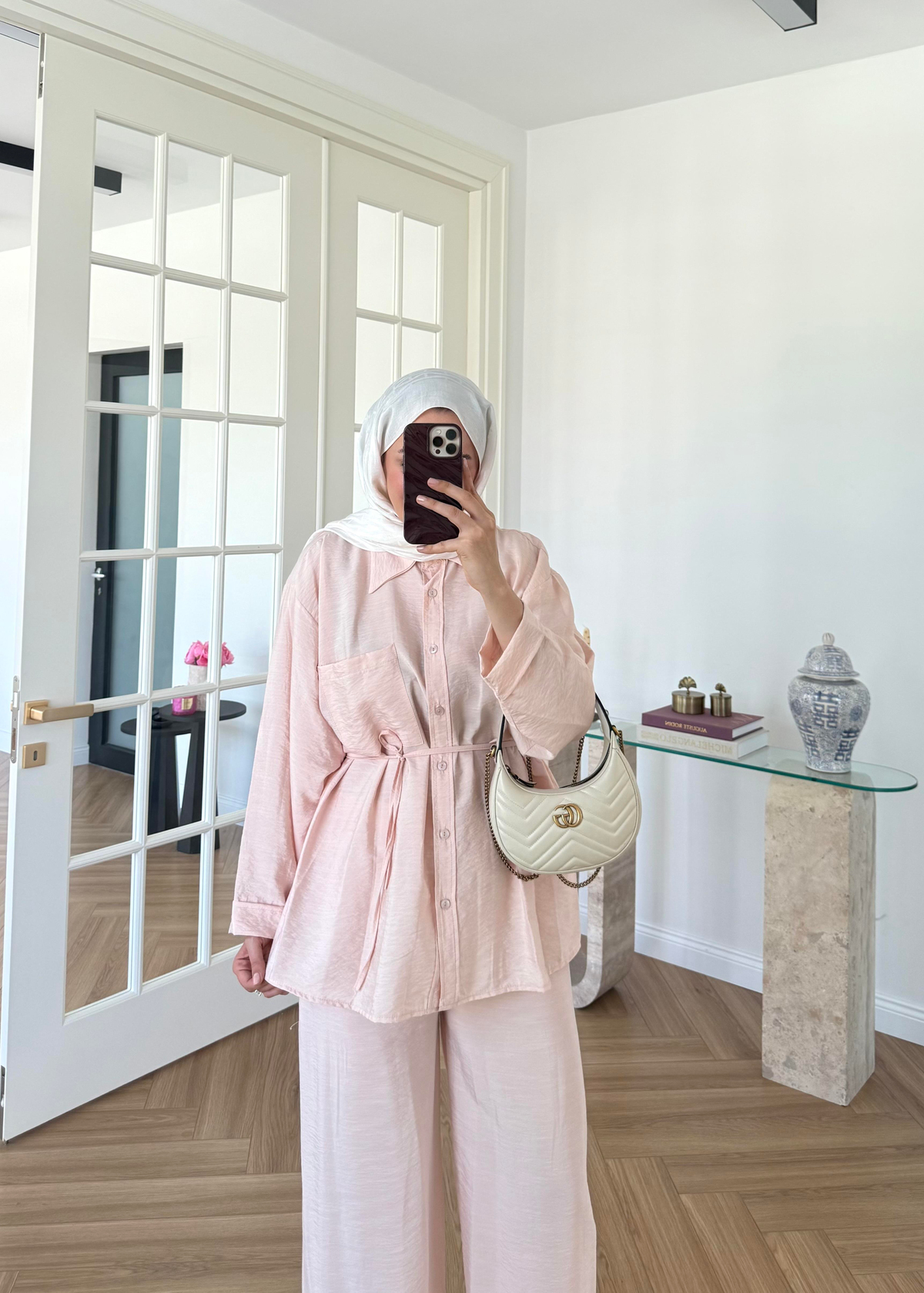 Gömlekli Takım Toz Pembe