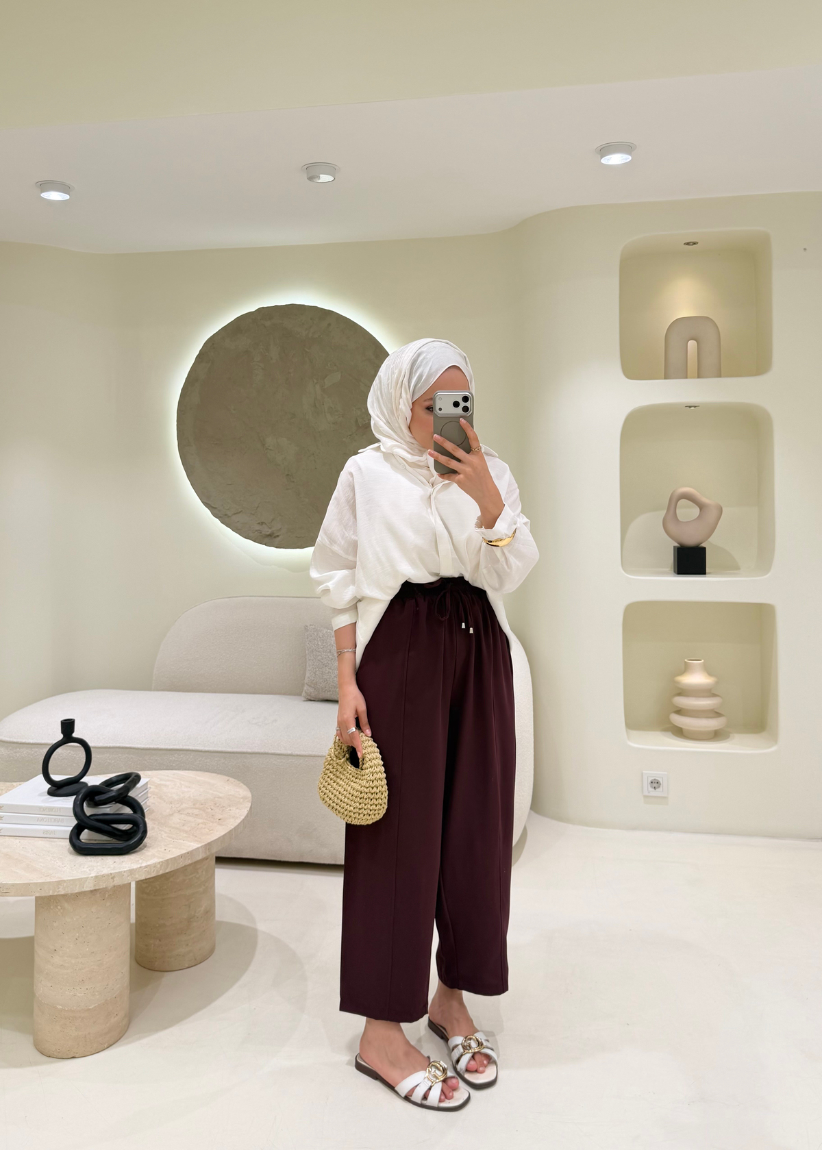 Havuç Kesim Çımalı Krep Pantolon Mürdüm