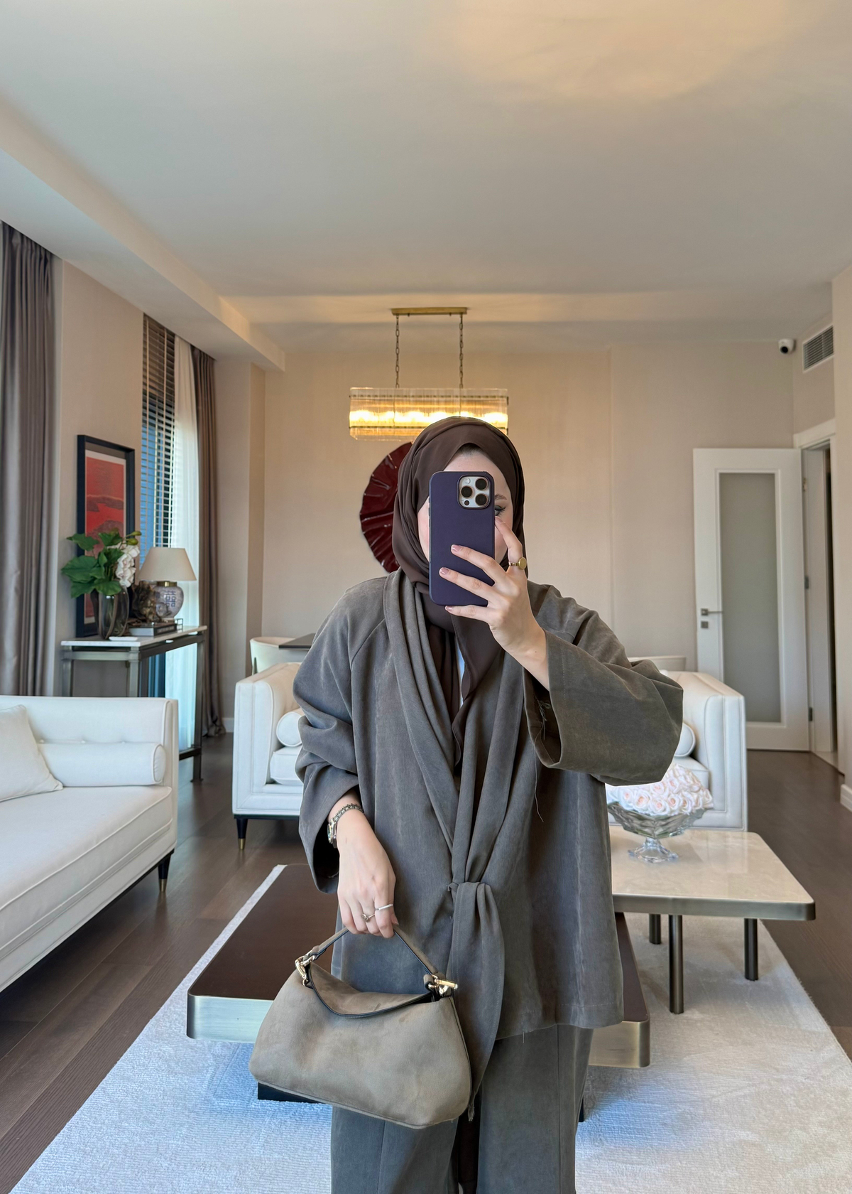 Kadife Dokulu Rever Yaka Takım Haki
