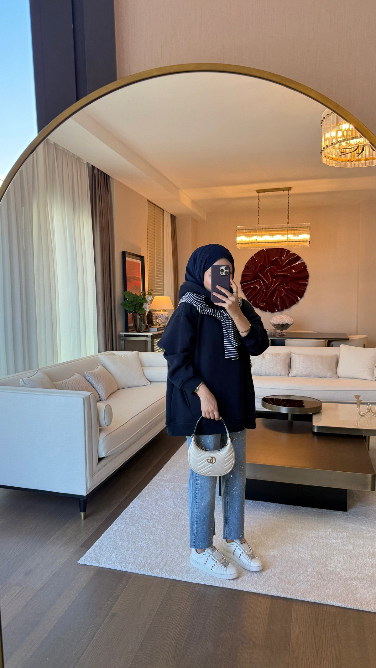 Kapüşonlu Oversıze Sweatshirt Lacivert