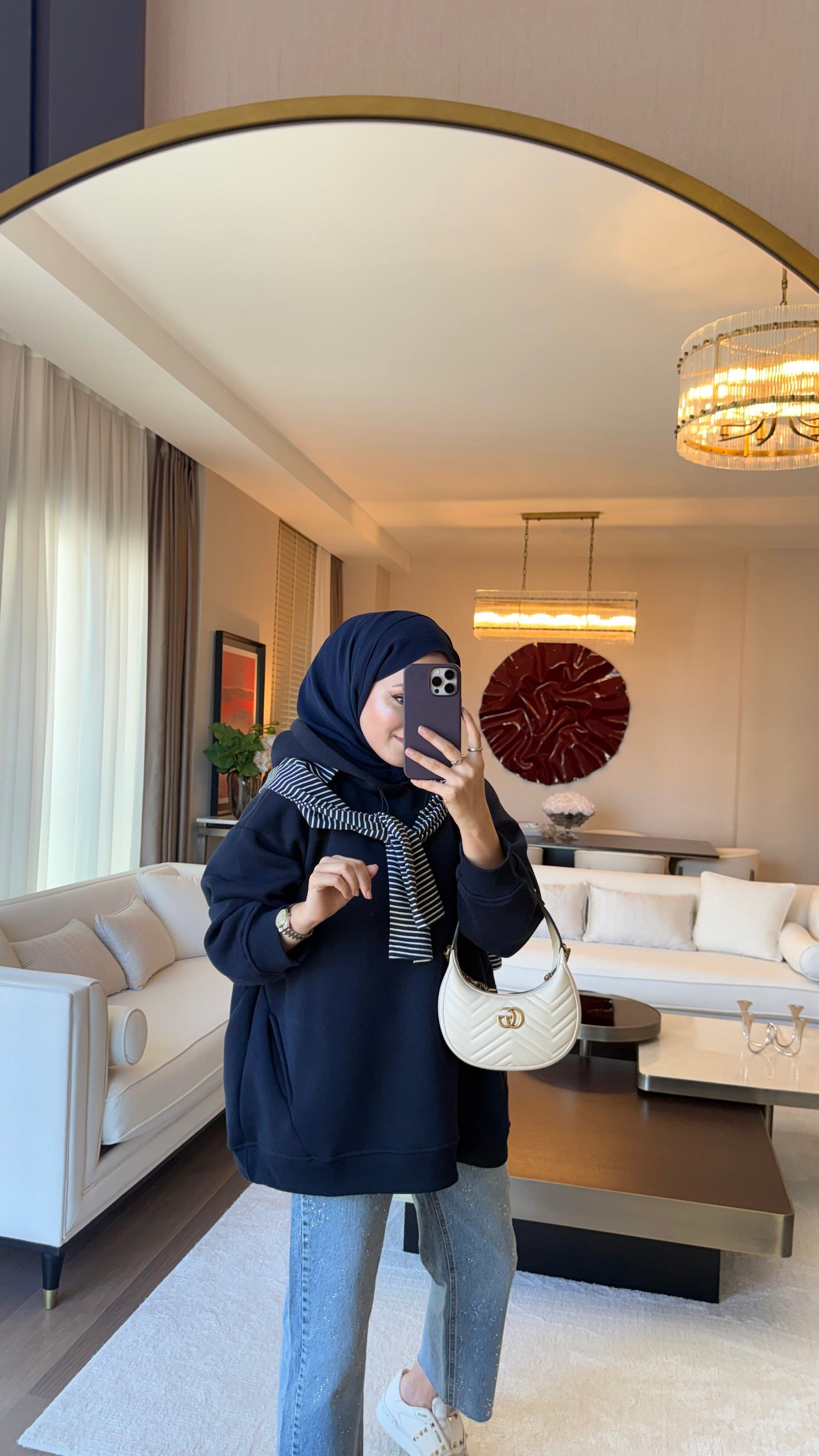 Kapüşonlu Oversıze Sweatshirt Lacivert