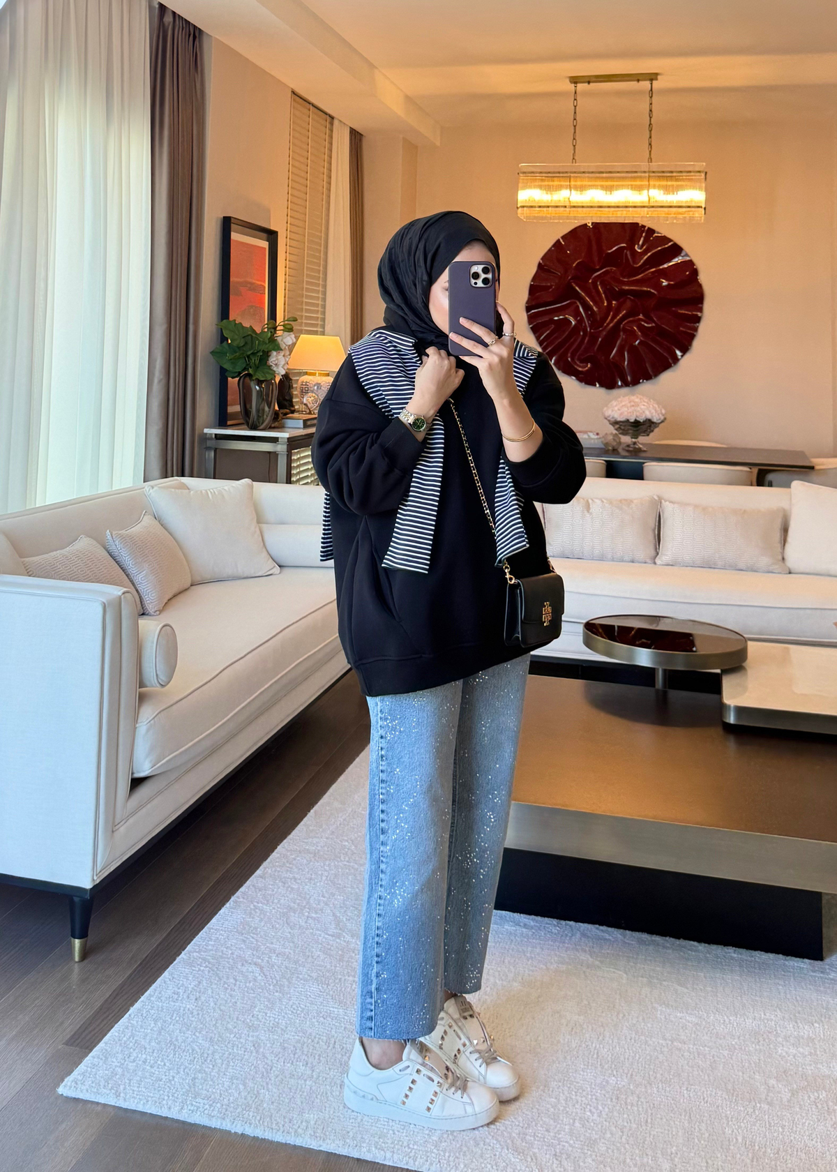 Kapüşonlu Oversıze Sweatshirt Siyah