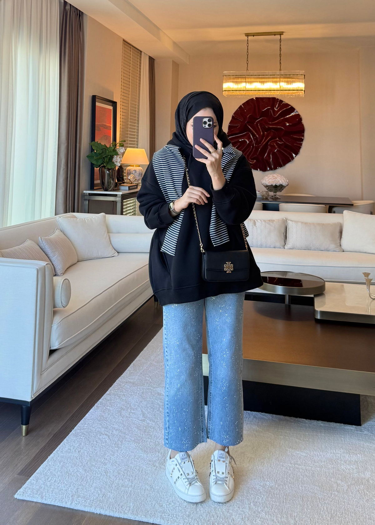Kapüşonlu Oversıze Sweatshirt Siyah