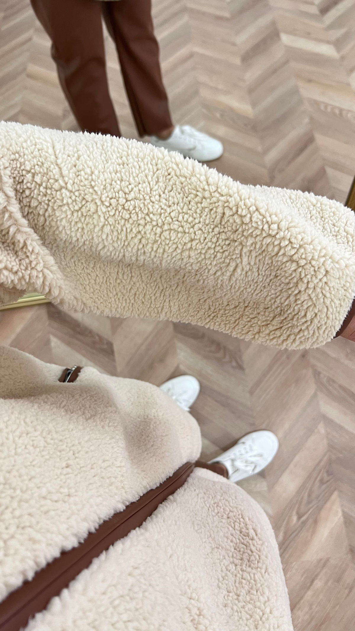 Kapüşonlu Teddy Hırka Bej