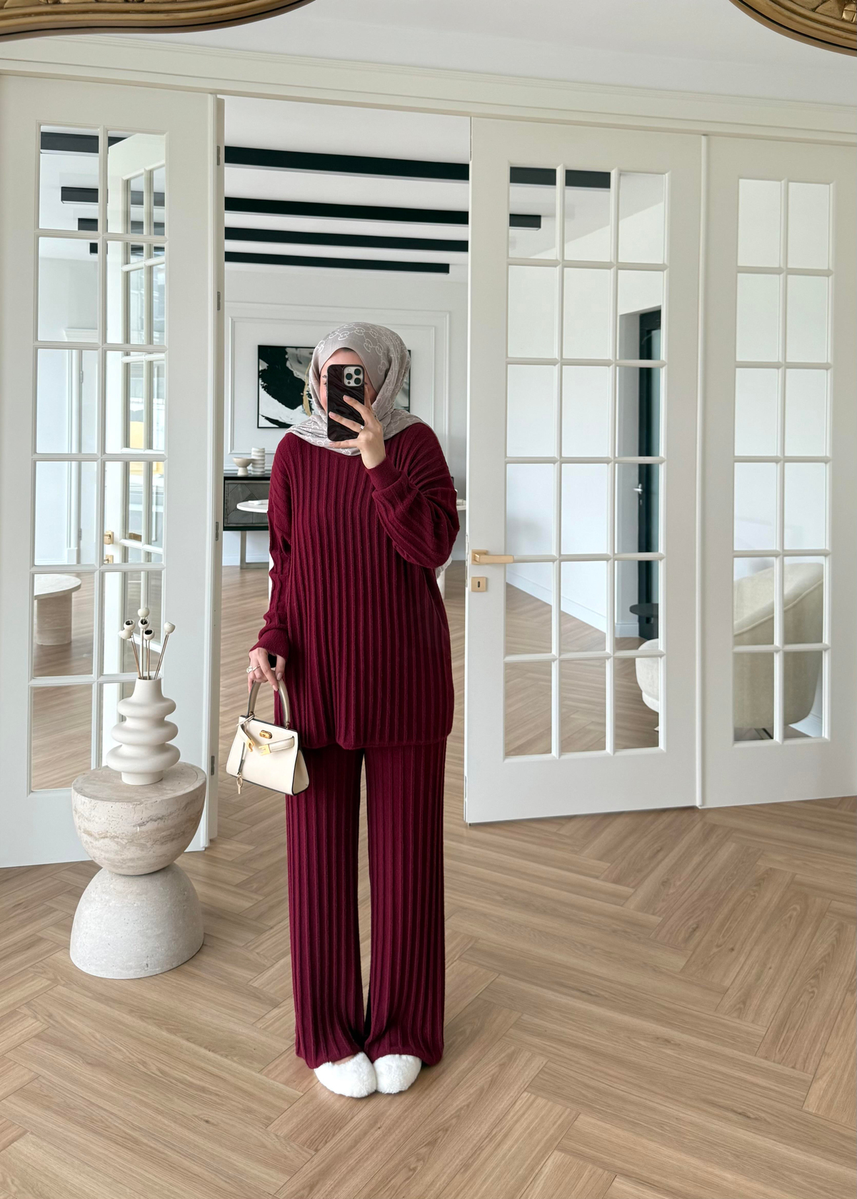 Kaşmir Triko Takım Bordo
