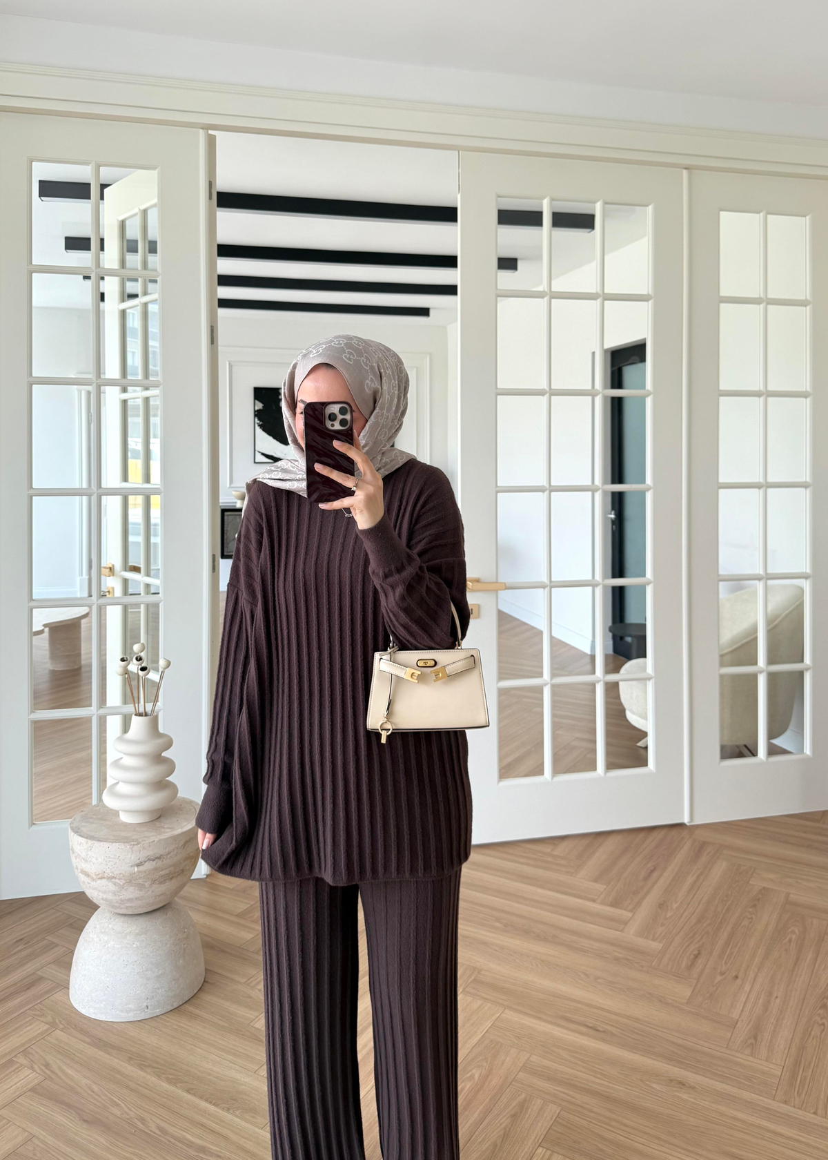 Kaşmir Triko Takım Kahverengi