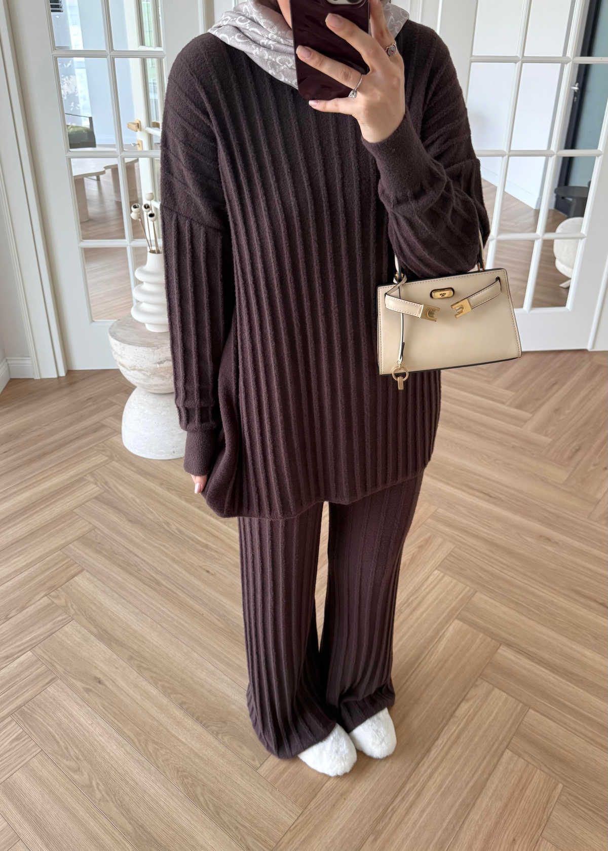 Kaşmir Triko Takım Kahverengi