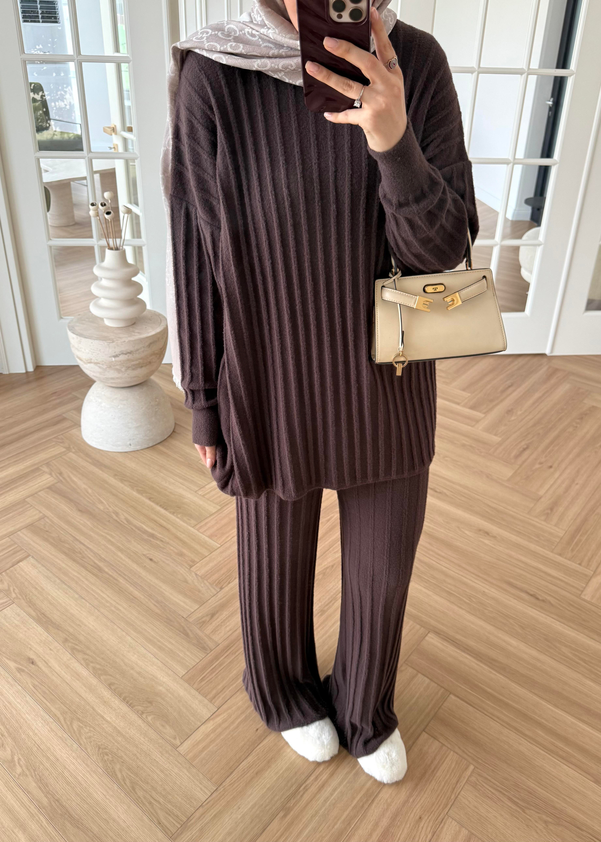 Kaşmir Triko Takım Kahverengi