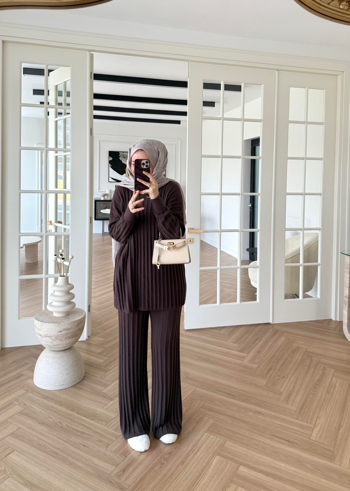 Kaşmir Triko Takım Kahverengi