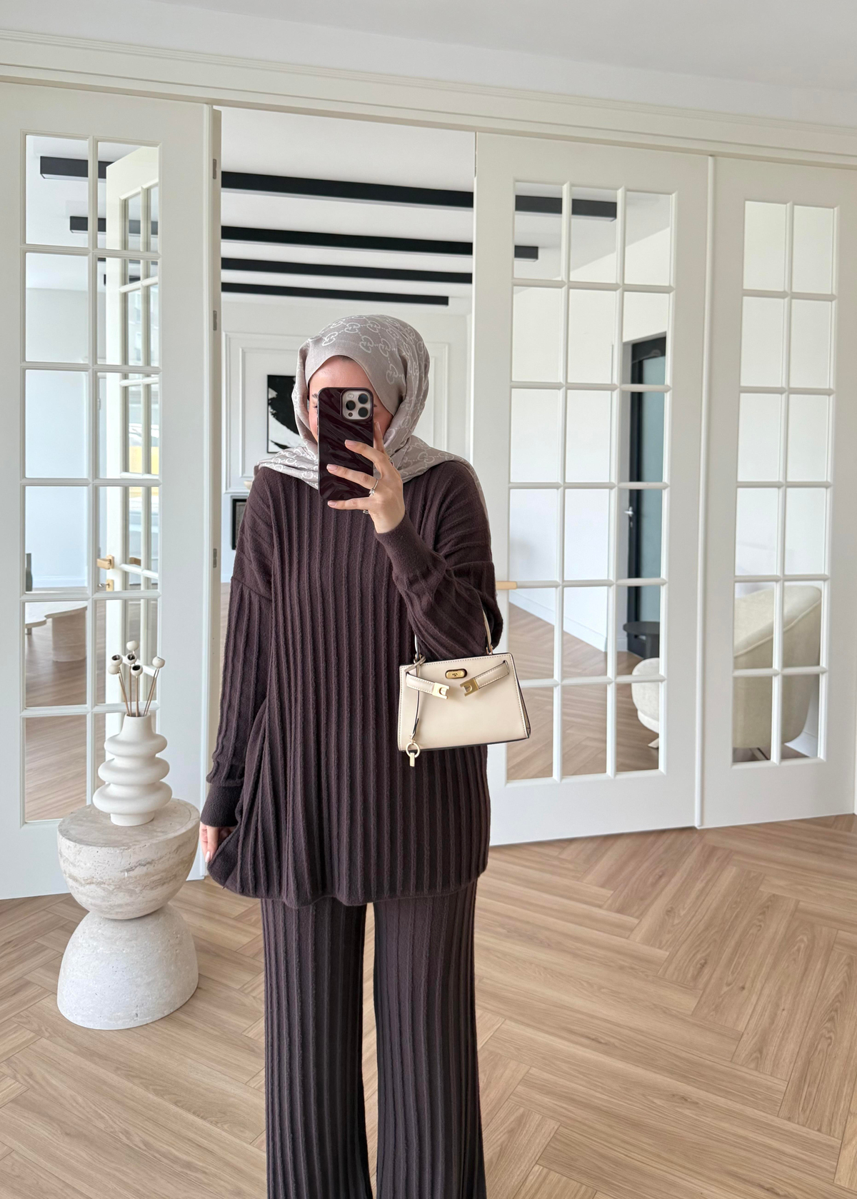 Kaşmir Triko Takım Kahverengi