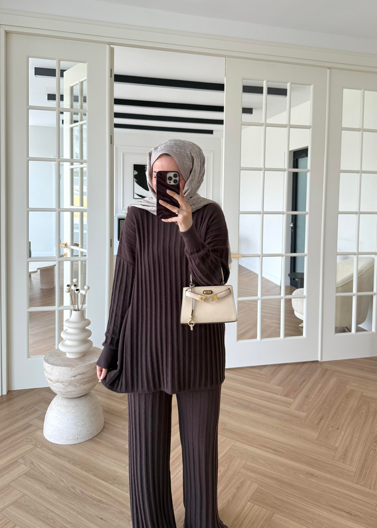 Kaşmir Triko Takım Kahverengi