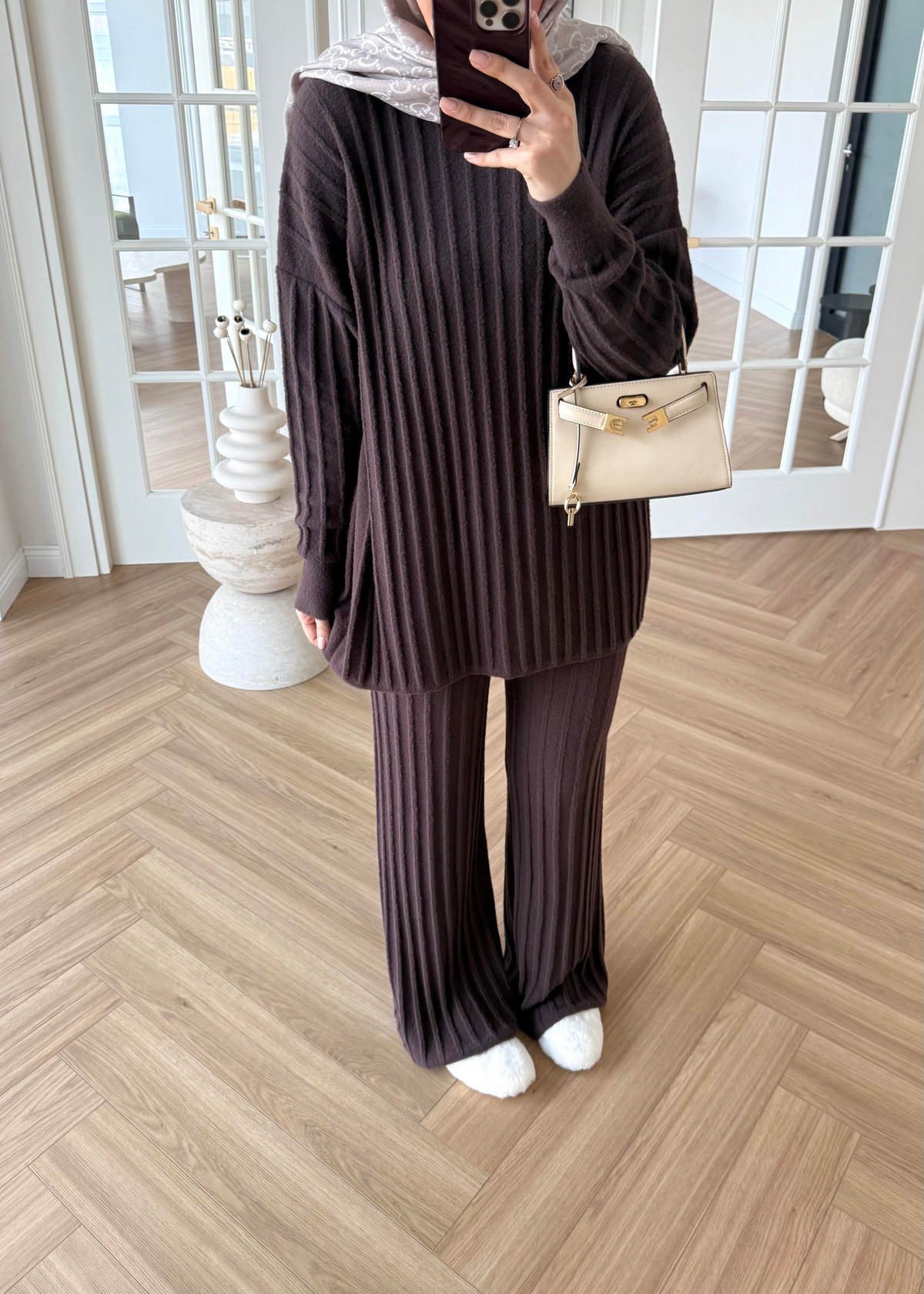 Kaşmir Triko Takım Kahverengi