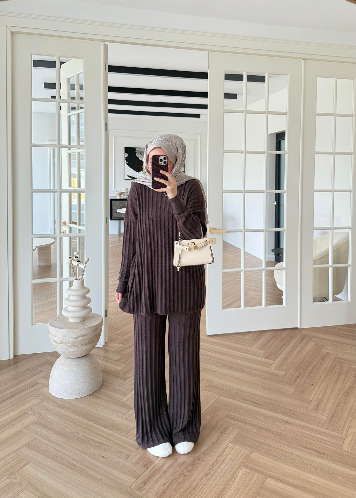 Kaşmir Triko Takım Kahverengi