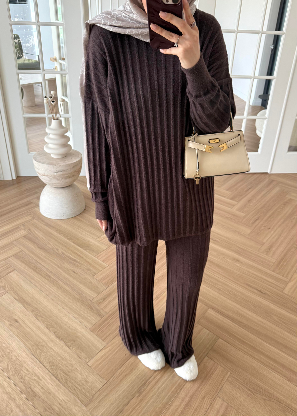 Kaşmir Triko Takım Kahverengi