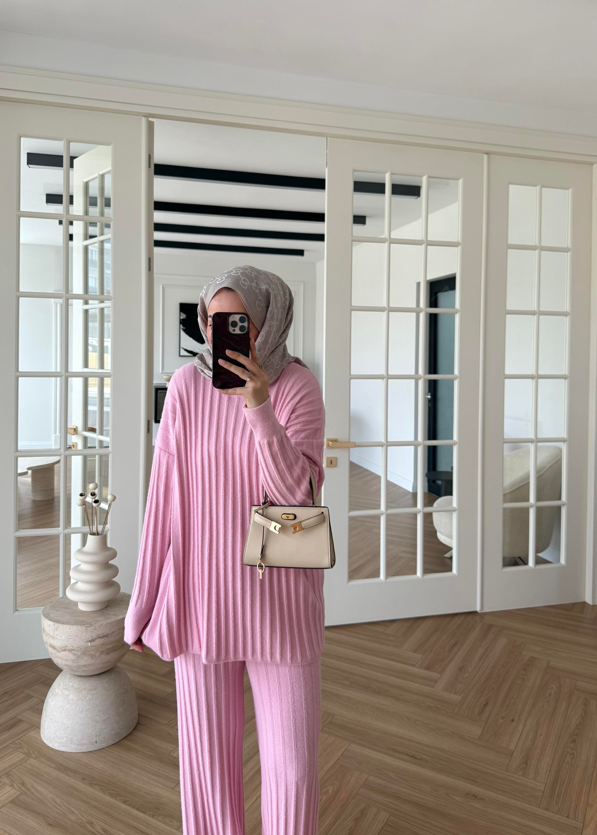 Kaşmir Triko Takım Pembe