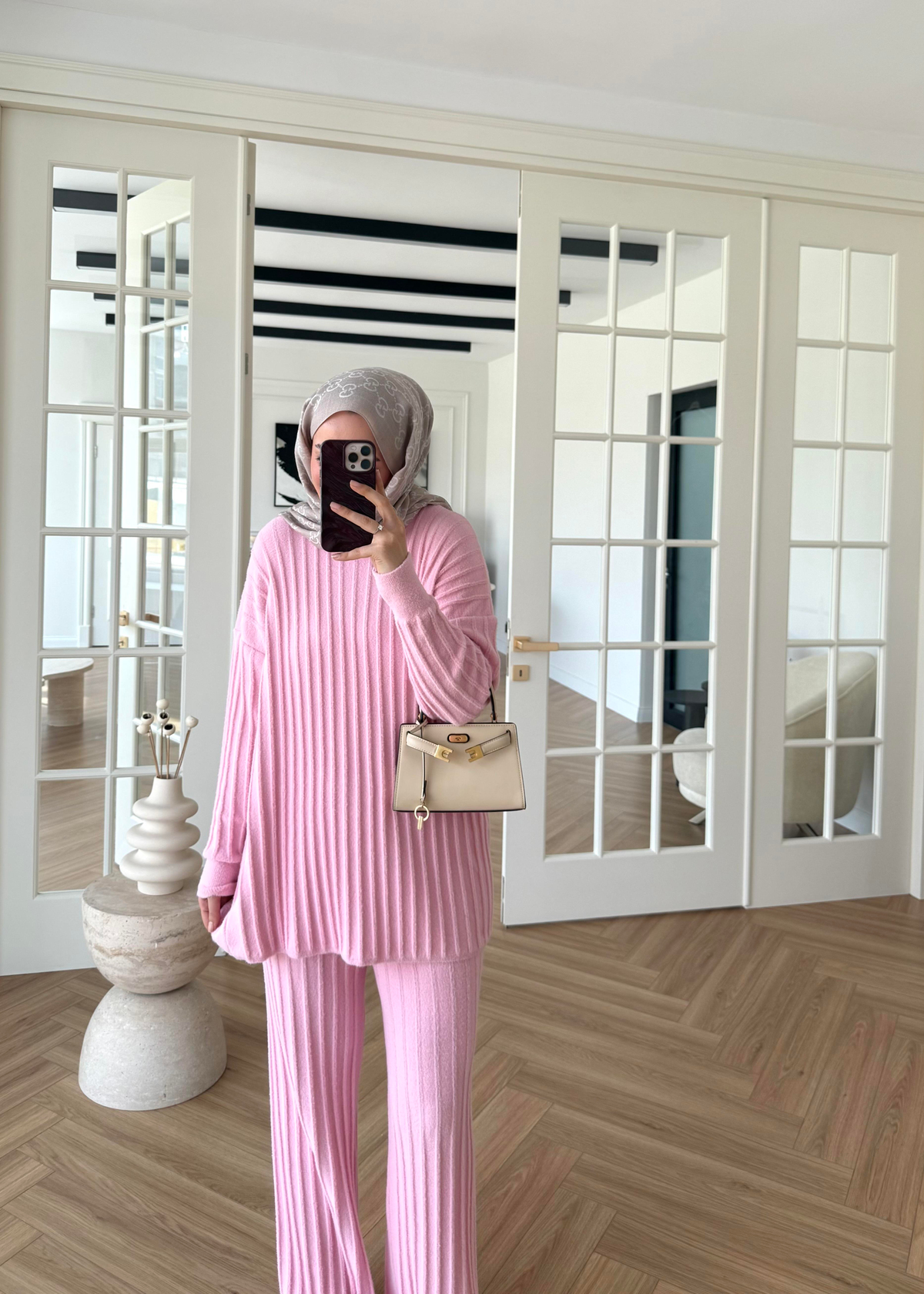 Kaşmir Triko Takım Pembe