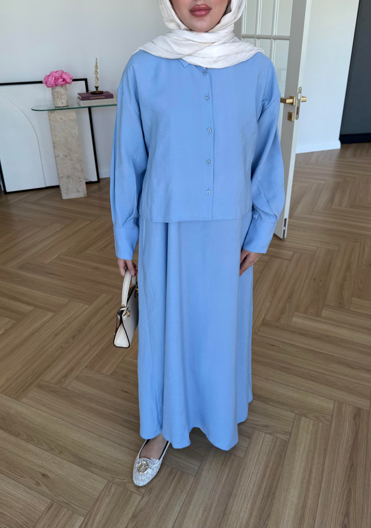 Katy Gömlek Elbise Bebe Mavi