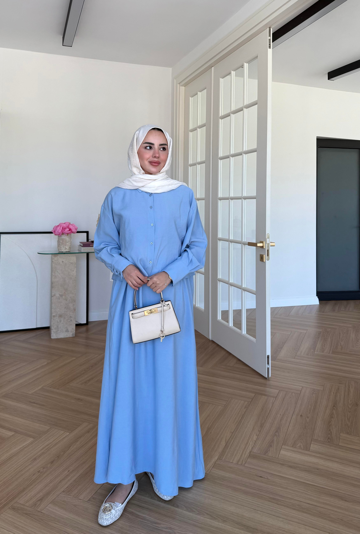 Katy Gömlek Elbise Bebe Mavi