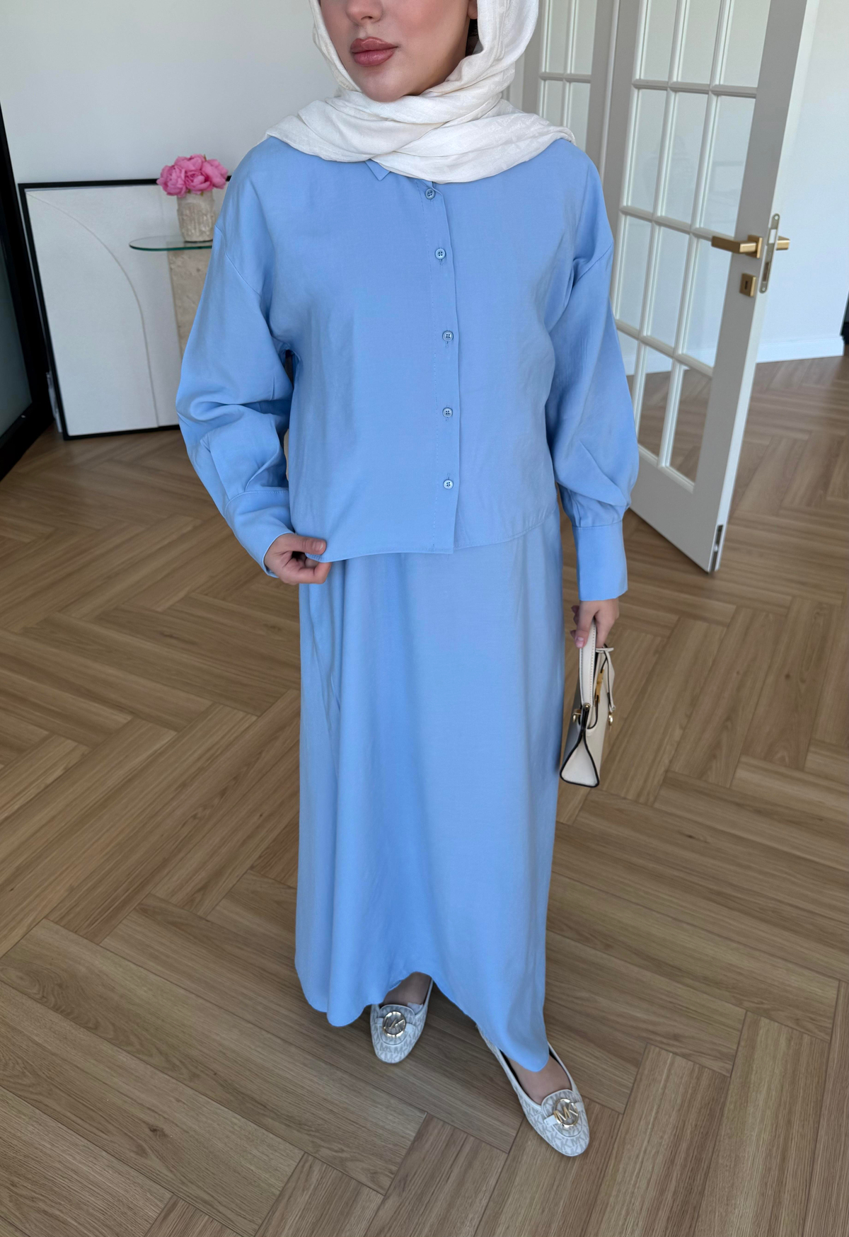 Katy Gömlek Elbise Bebe Mavi