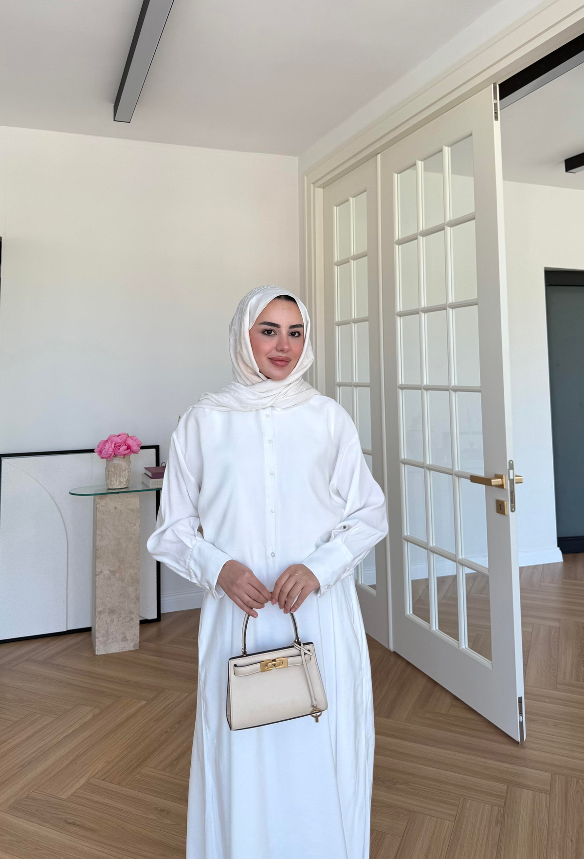 Katy Gömlek Elbise Beyaz