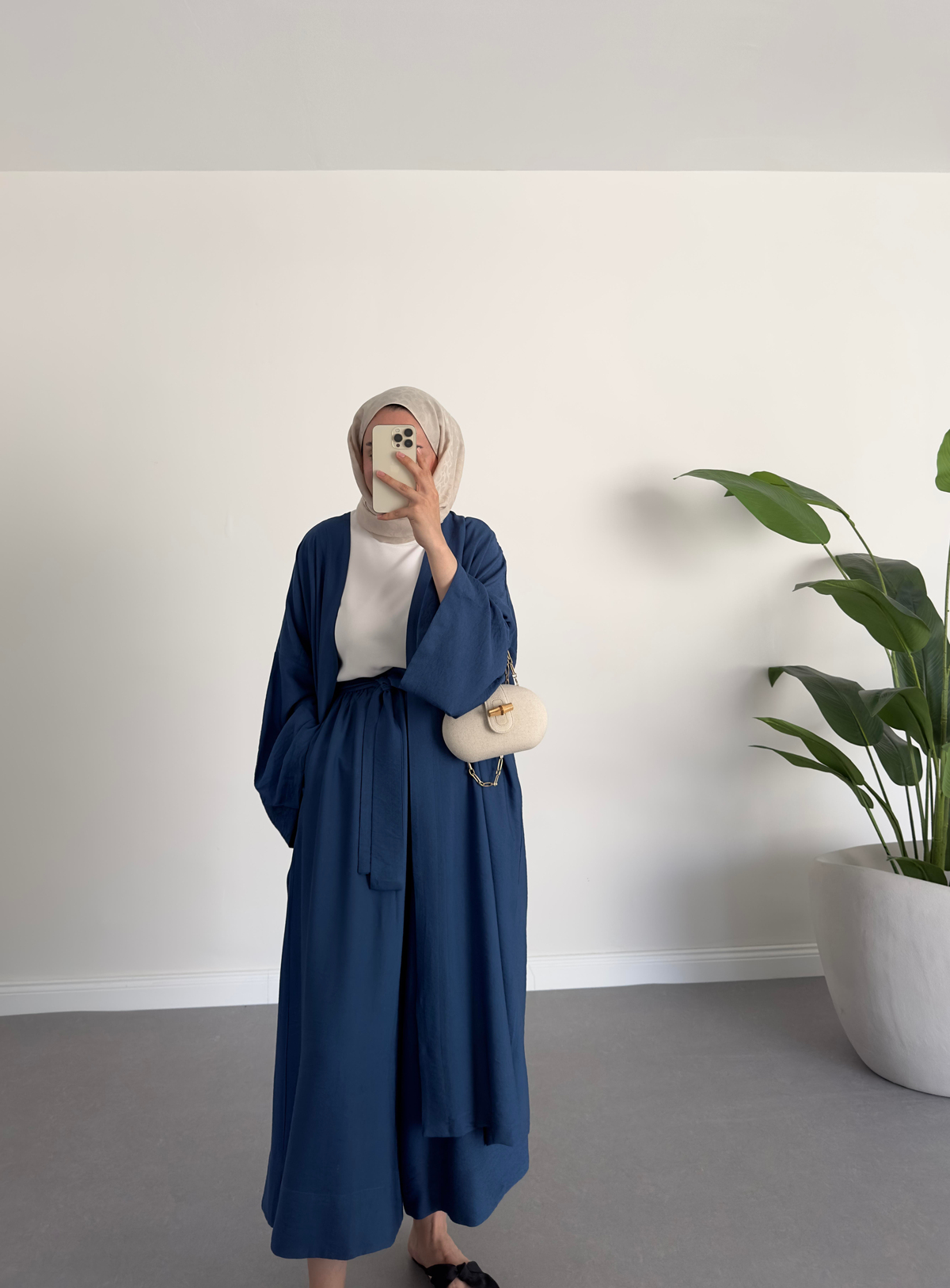 Keten Kimono Takım Lacivert
