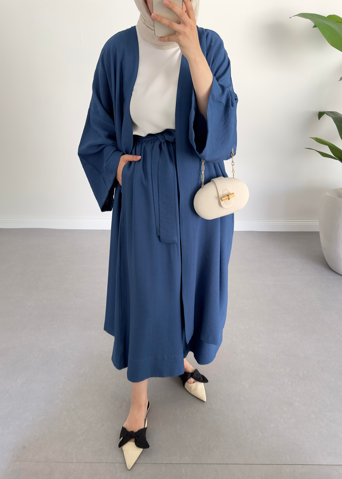 Keten Kimono Takım Lacivert