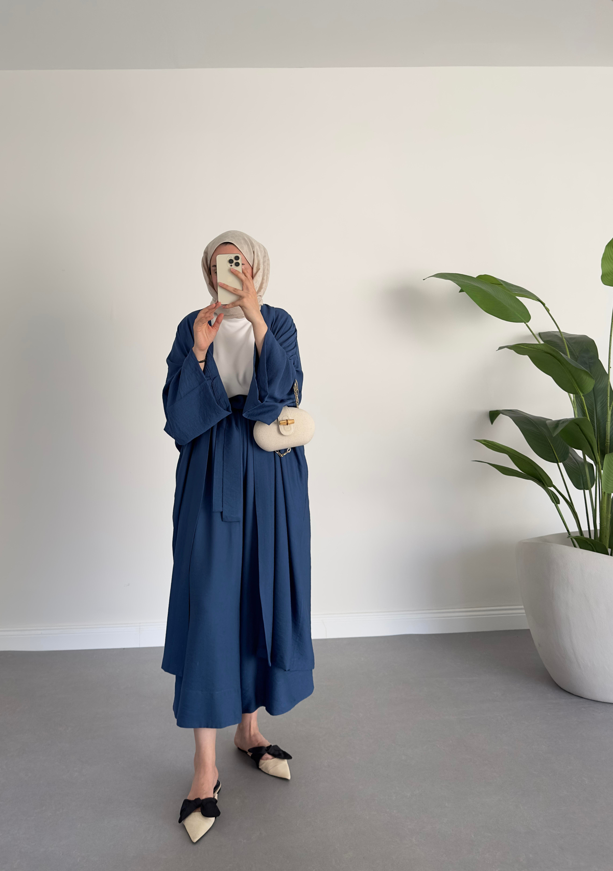 Keten Kimono Takım Lacivert