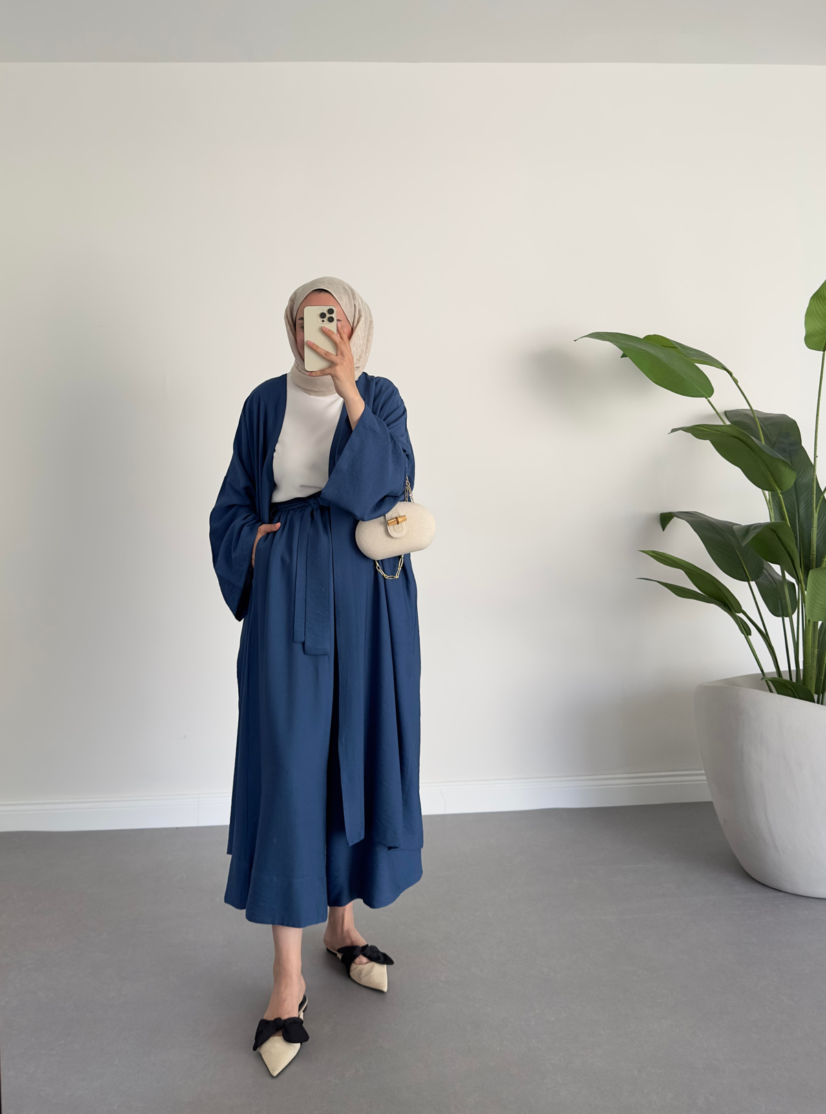 Keten Kimono Takım Lacivert