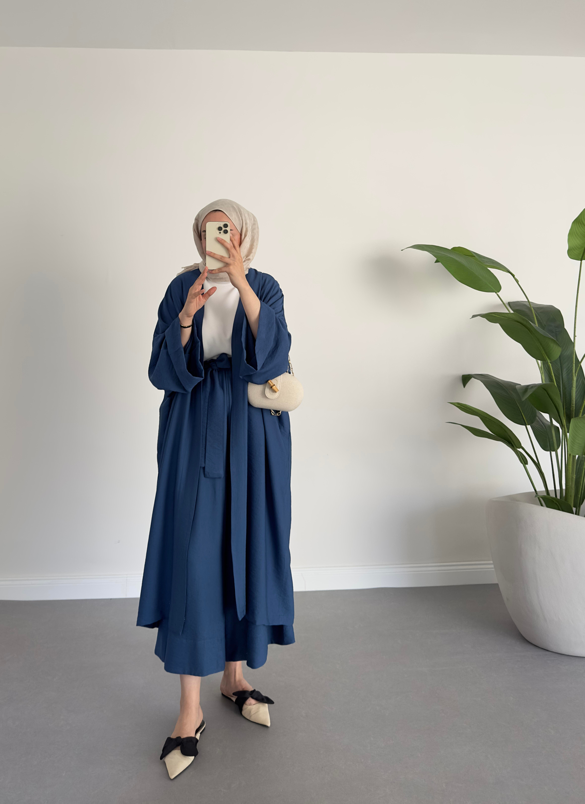 Keten Kimono Takım Lacivert