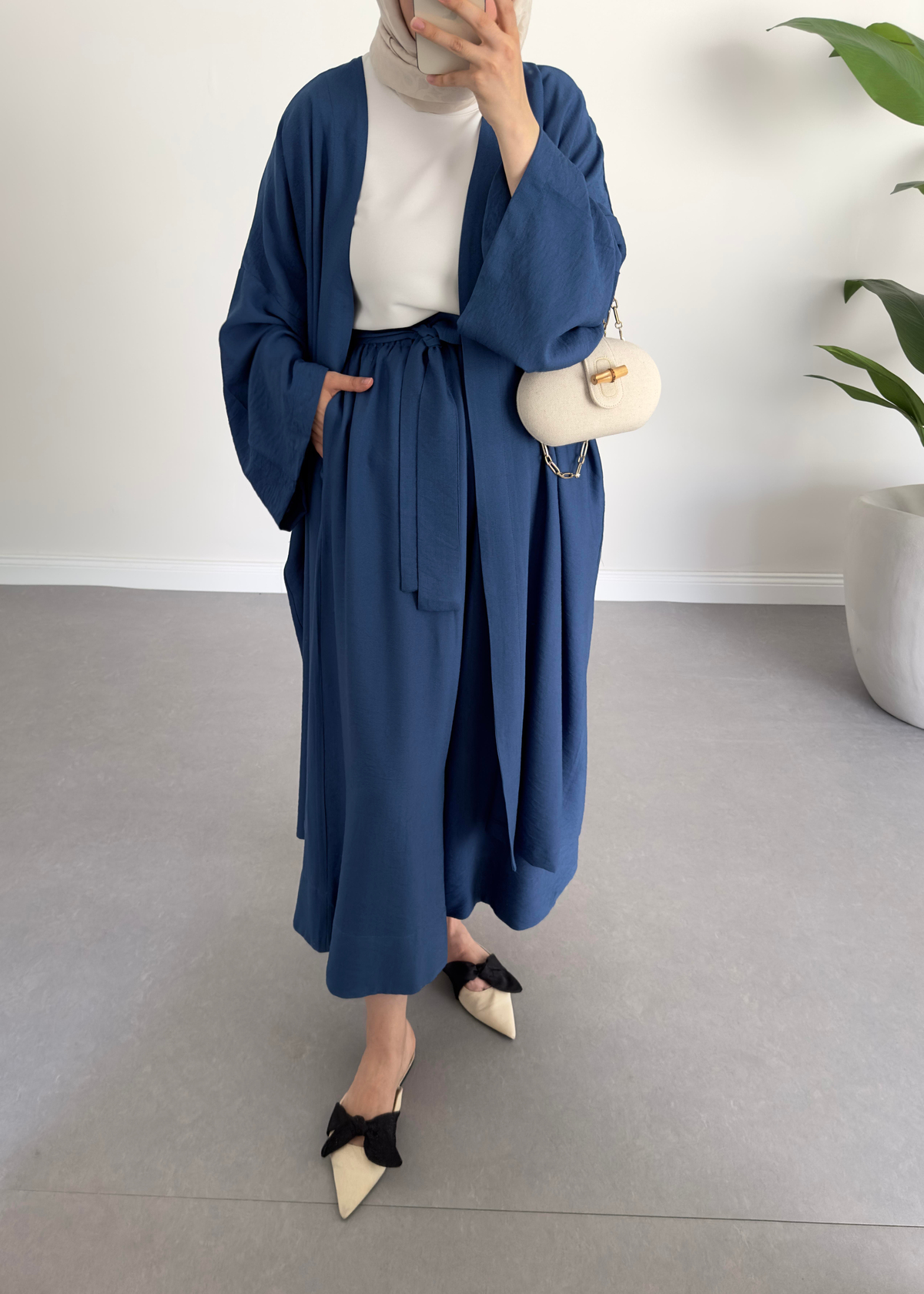 Keten Kimono Takım Lacivert