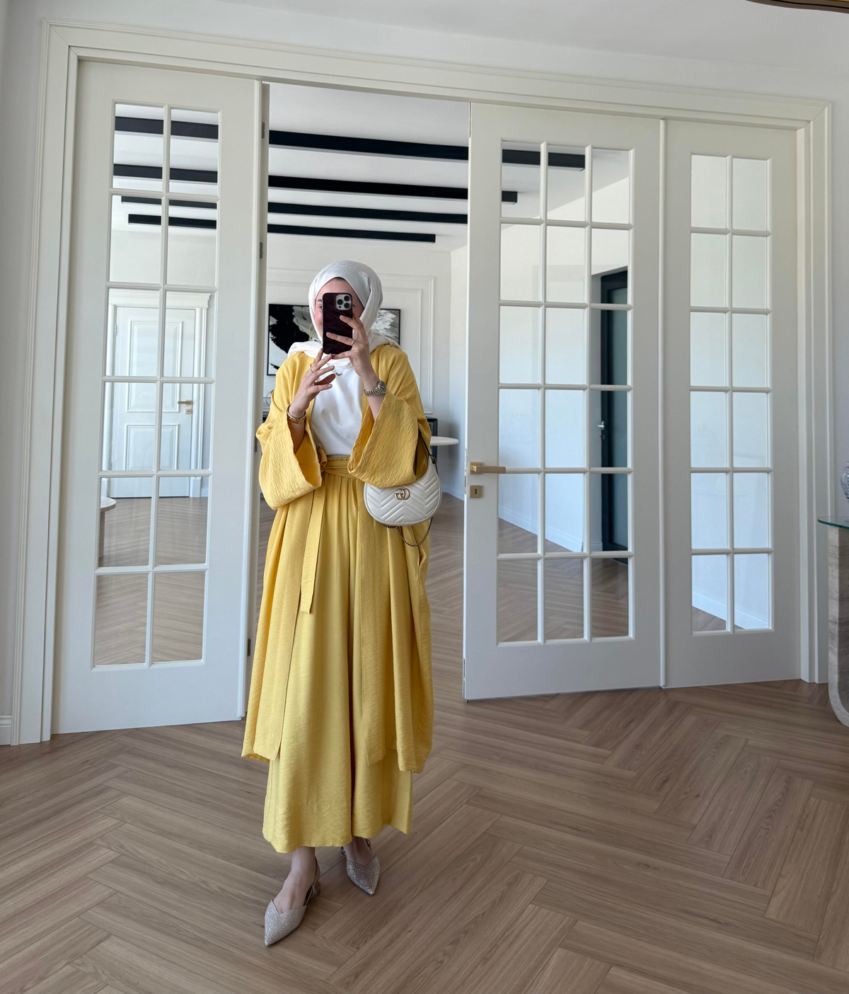 Keten Kimono Takım Sarı