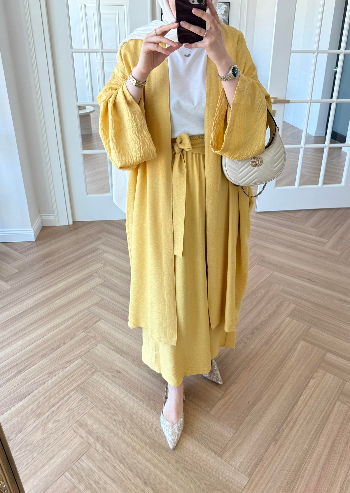 Keten Kimono Takım Sarı