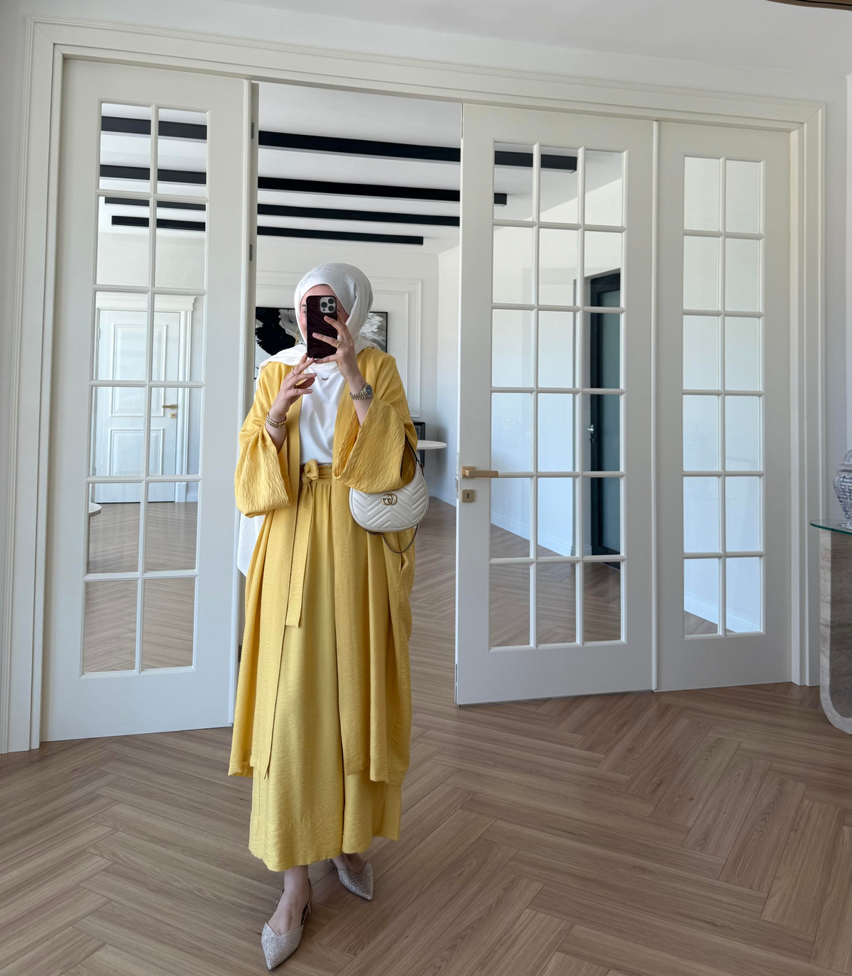 Keten Kimono Takım Sarı