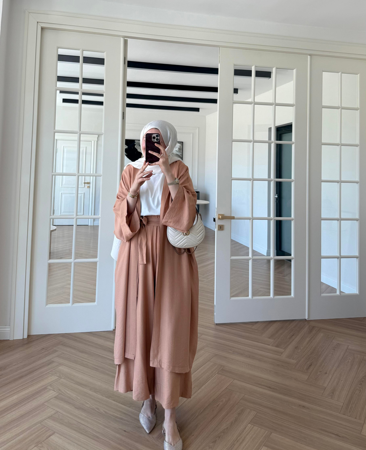 Keten Kimono Takım Somon