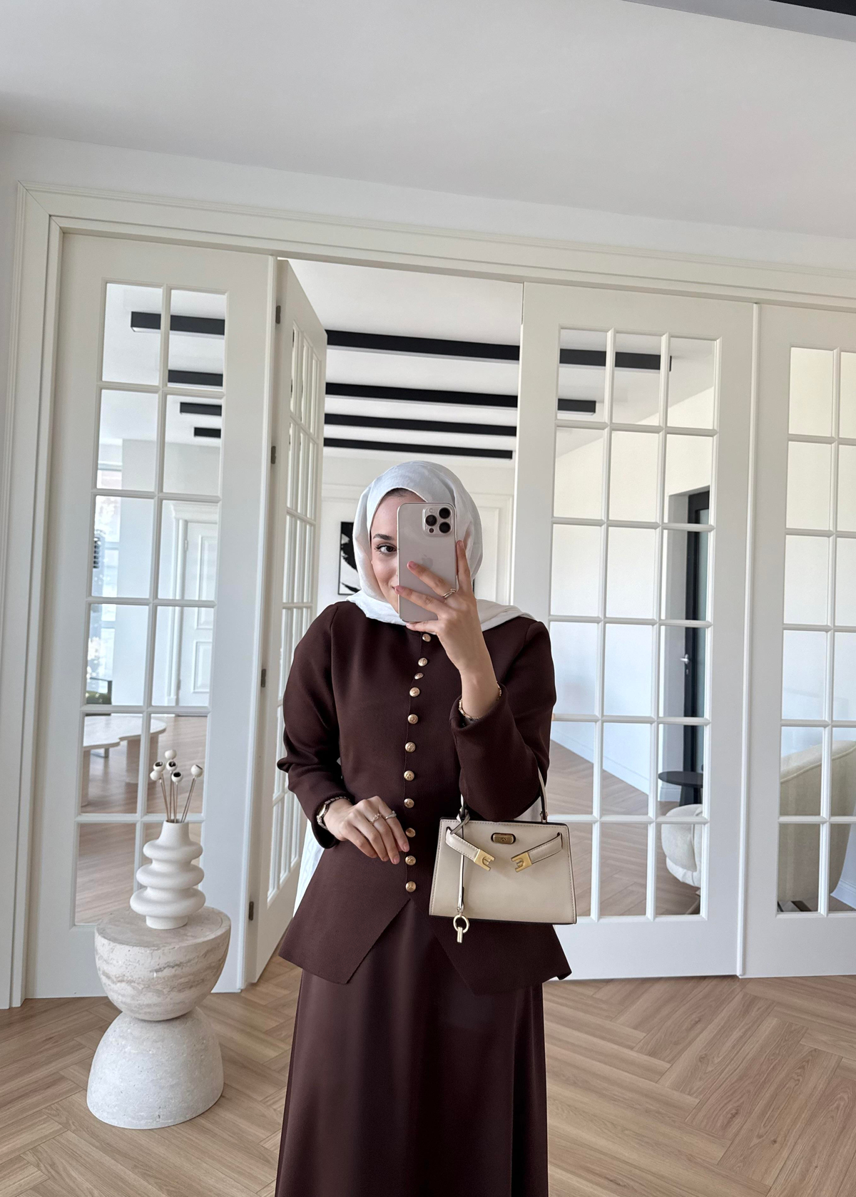 Kloş Zra Saten Etek Kahverengi