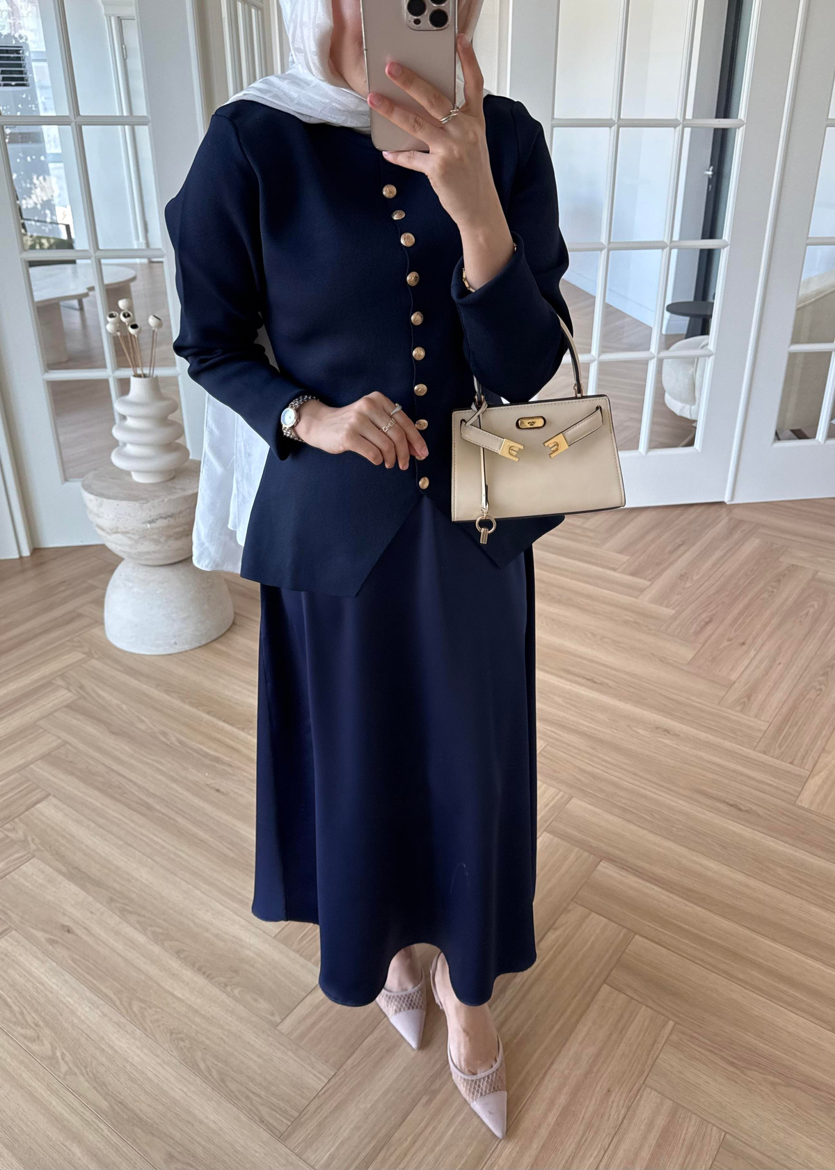 Kloş Zra Saten Etek Lacivert