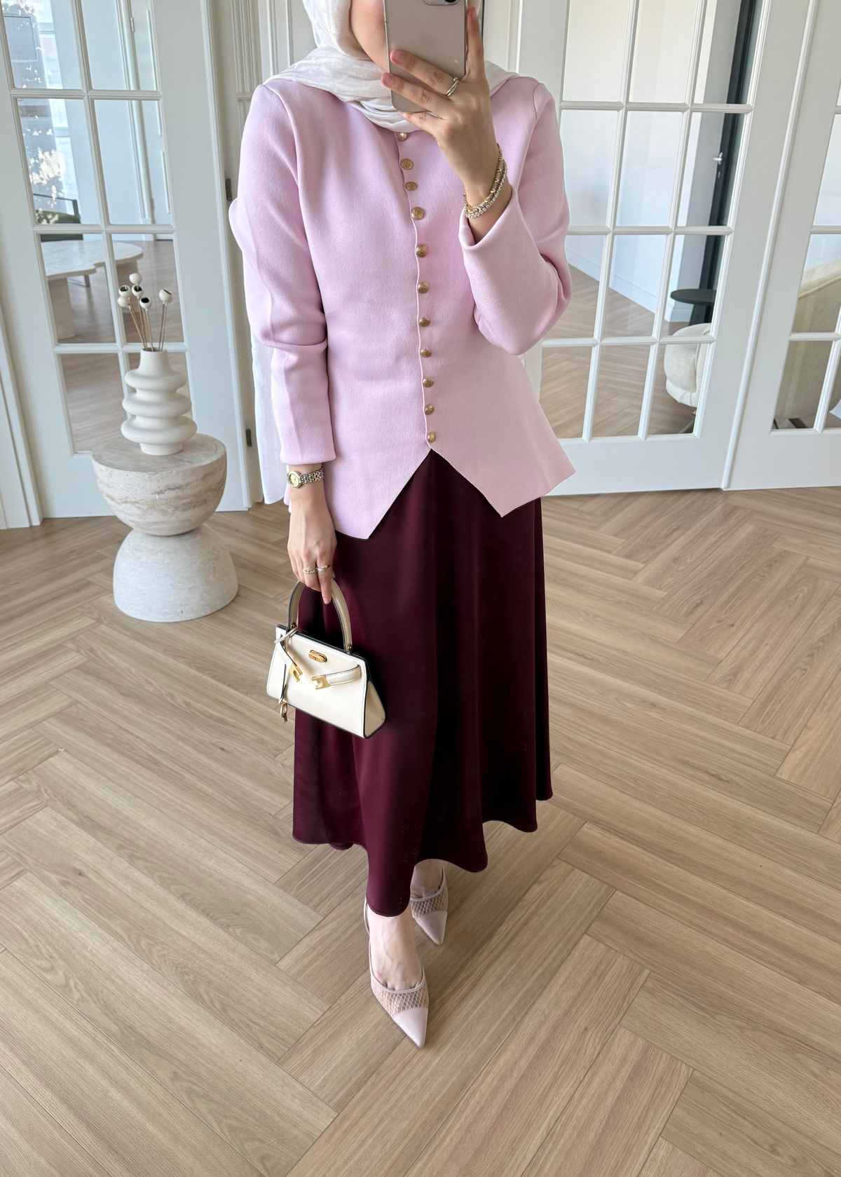 Kloş Zra Saten Etek Mürdüm