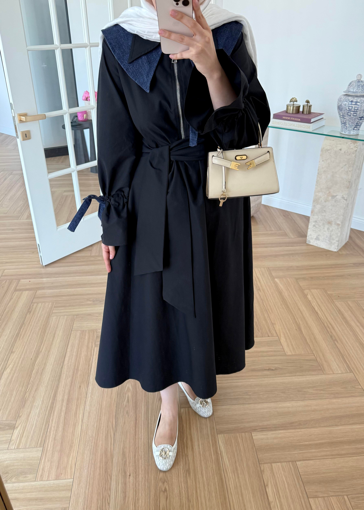 Kot Garnili Elbise Siyah