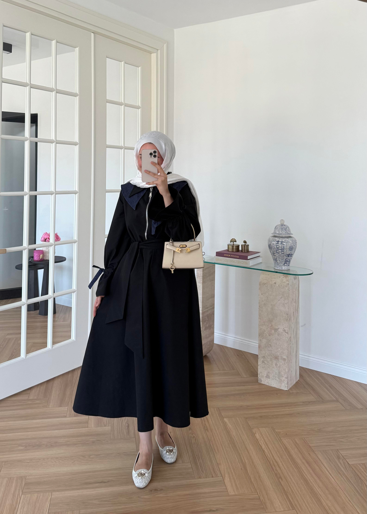 Kot Garnili Elbise Siyah