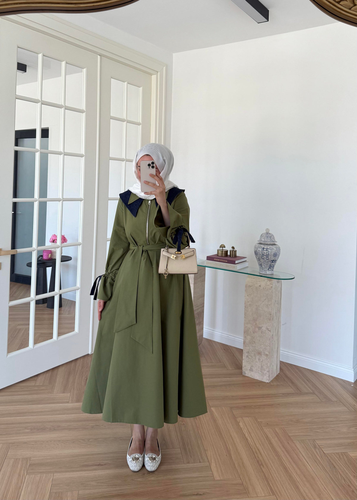 Kot Garnili Elbise Yeşil