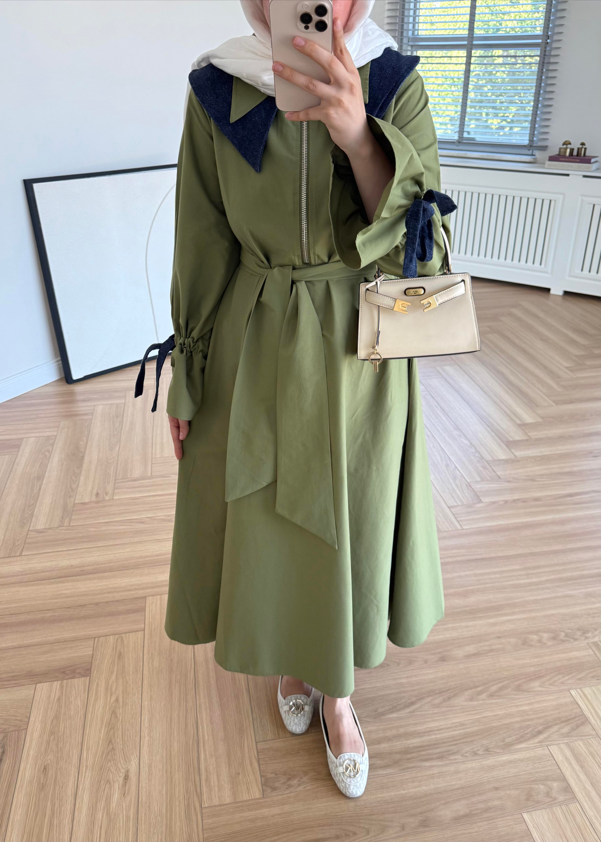 Kot Garnili Elbise Yeşil