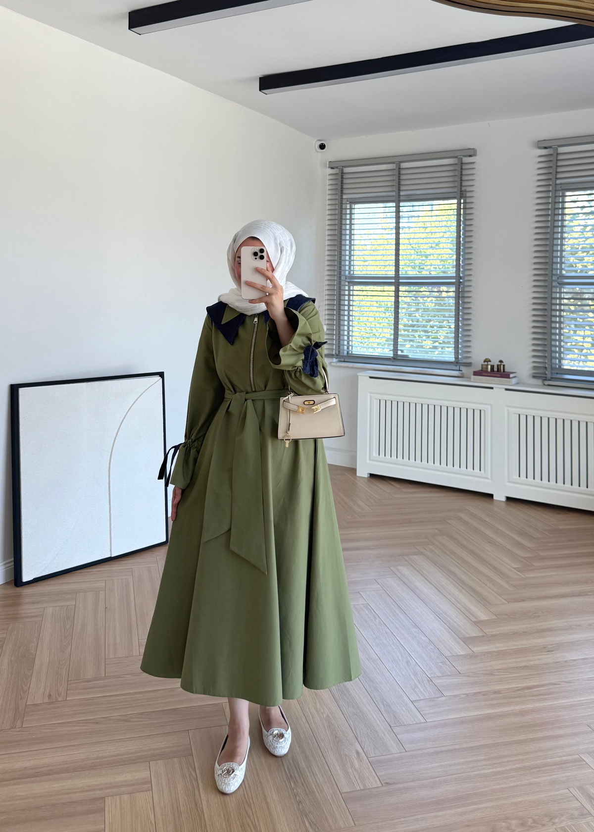 Kot Garnili Elbise Yeşil