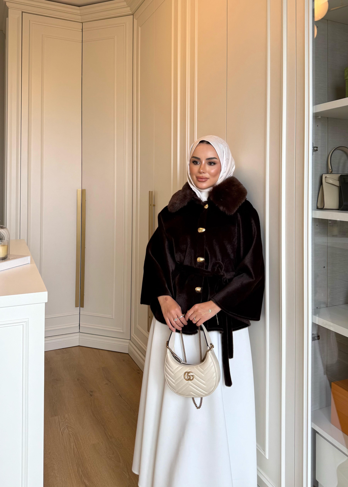 Kürk Detaylı Panço Kahverengi