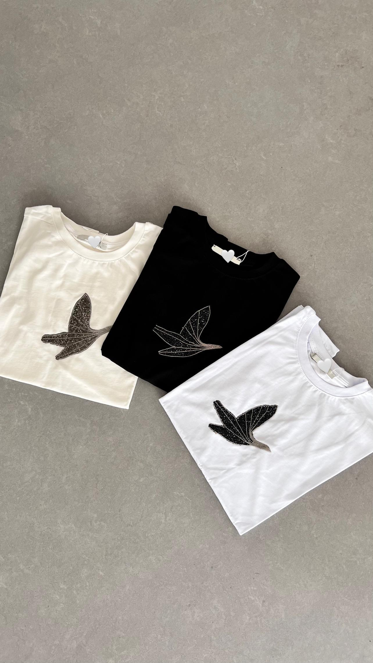 Kuş Baskılı T-shirt Siyah