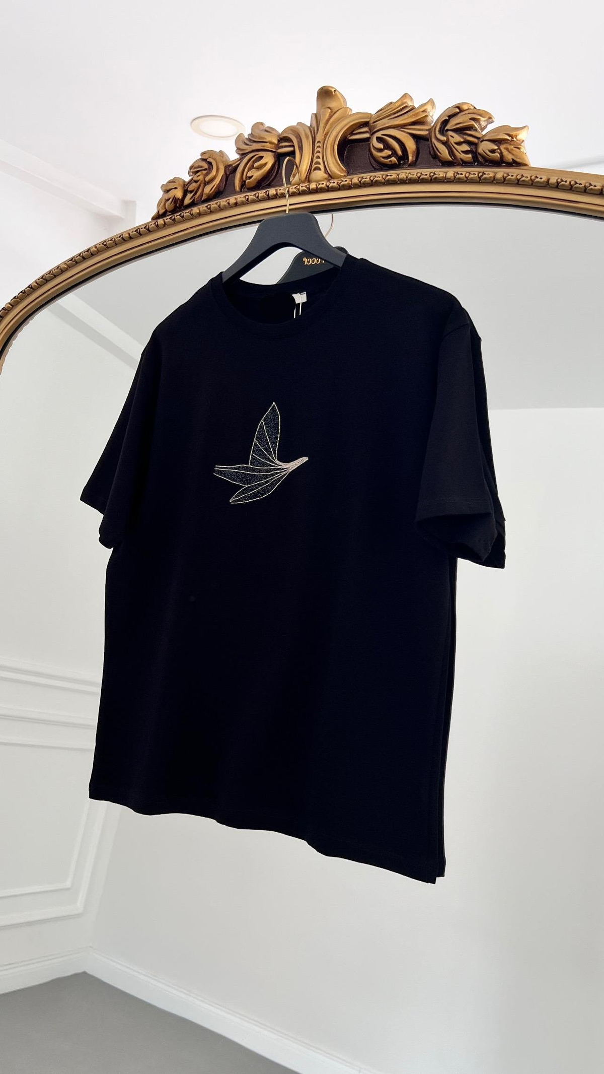 Kuş Baskılı T-shirt Siyah