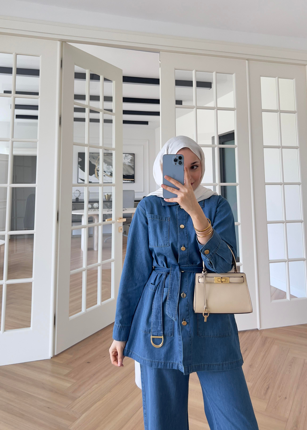 Lara Denim Takım Açık Mavi 