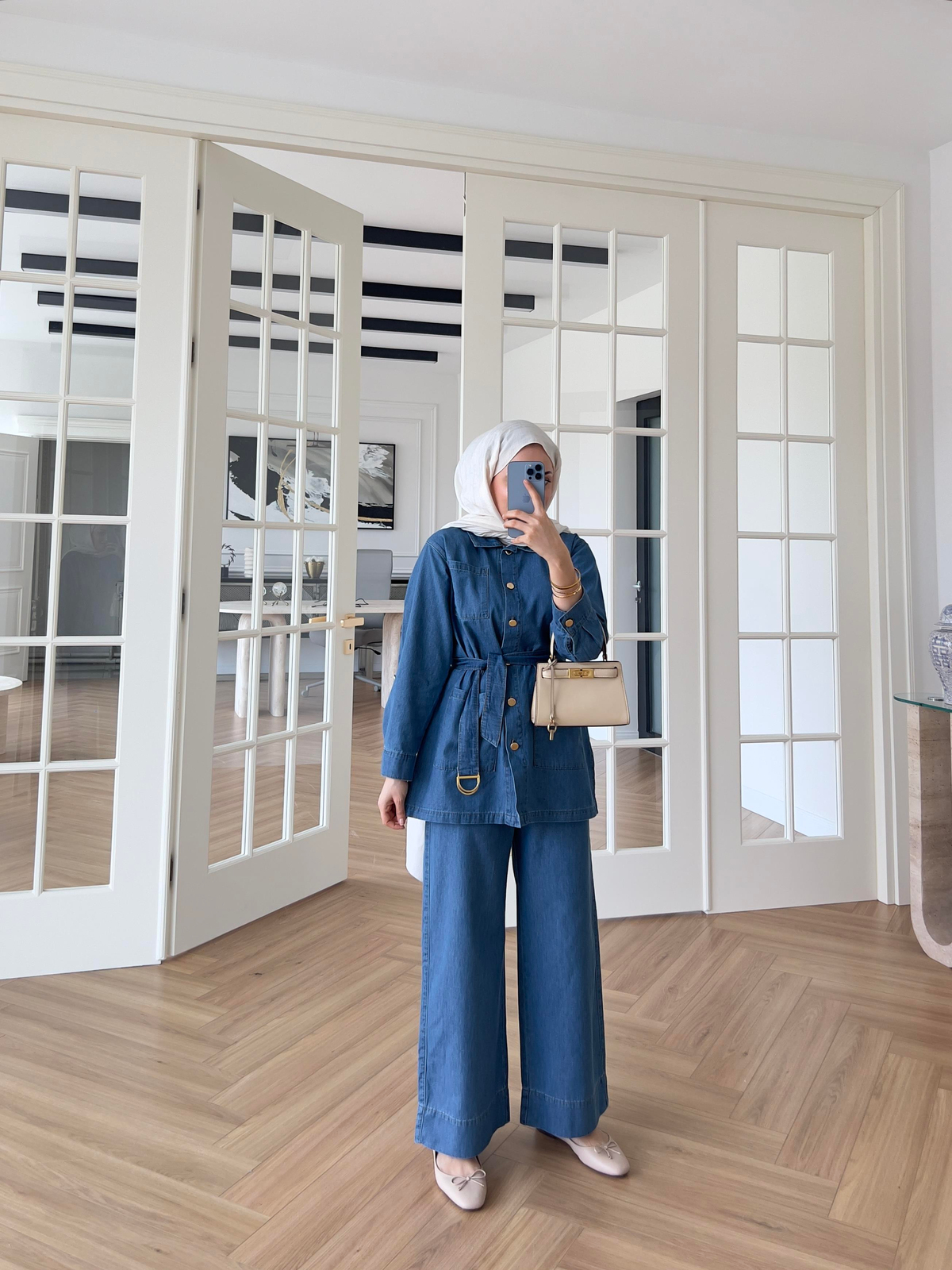 Lara Denim Takım Açık Mavi 