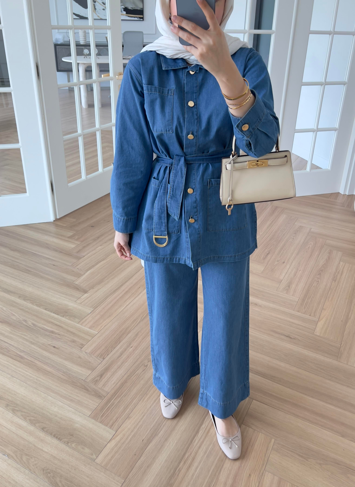 Lara Denim Takım Açık Mavi 
