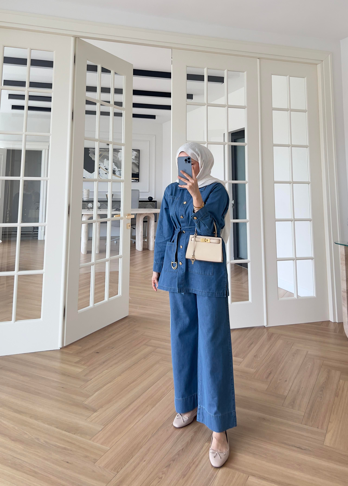 Lara Denim Takım Açık Mavi 